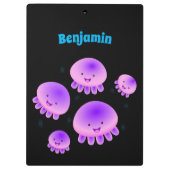 Roze paarse kwal kawaii cartoon klembar klembord (Achterkant)