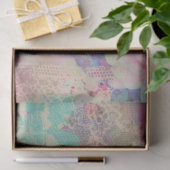  Roze Paarse Lace mooie bloem Tissuepapier (Geschenk)