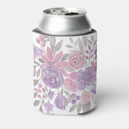 Roze Paarse lichte Sage Groene Florence Waterverf Blikjeskoeler (Blikje Achterkant)