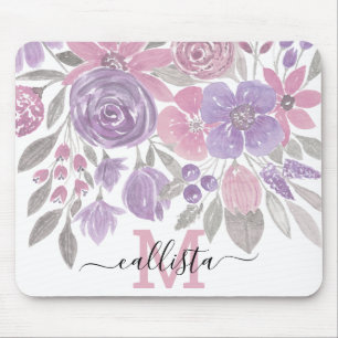 Roze Paarse lichte Sage Groene Florence Waterverf Muismat