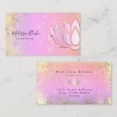 Roze paarse Lotus Design Visitekaartje (Voorkant / Achterkant)