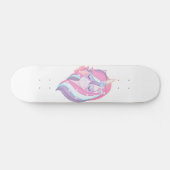 Roze Paarse Magische Unicorn Fantasy Skateboard (Horizontaal)