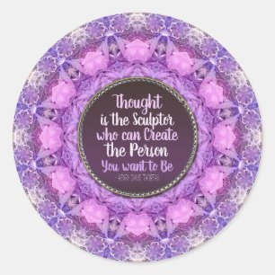 Roze Paarse Mandala Bonita Creativiteit Ronde Sticker