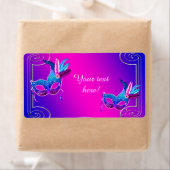 Roze Paarse Masquerade Partij Waterflesetiketten Etiket (Insitu)