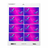 Roze Paarse Masquerade Partij Waterflesetiketten Etiket (Full Sheet)