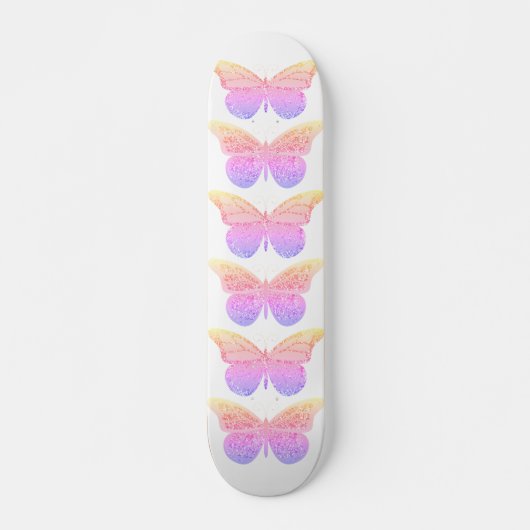 Roze Paarse mestvlinders Skateboard (Voorkant)