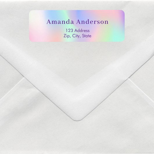 Roze paarse mint retouradres etiket