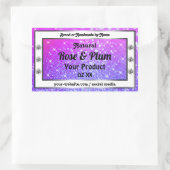 Roze Paarse mousserende glitter-sterren Productlab Rechthoekige Sticker (Tas)