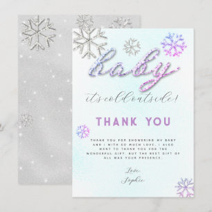 Roze Paarse neushoorns Baby shower Dank je wel Kaart