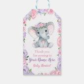 Roze Paarse olifant Hartelijk dank voor het Label Cadeaulabel (Achterkant)