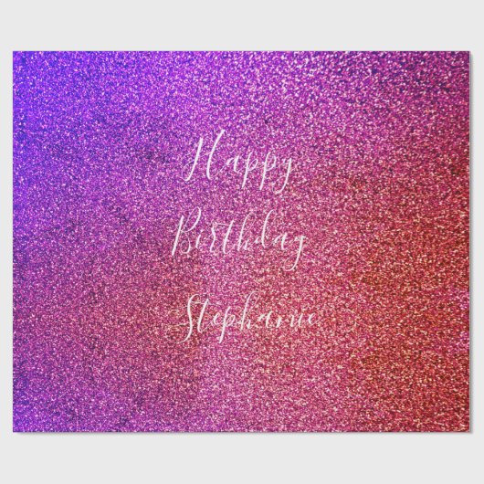 Roze Paarse Ombre Happy Birthday Cadeaupapier (Vlak)