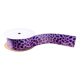 Roze Paarse Ombre Leopard Animal Print Ribbon Lint