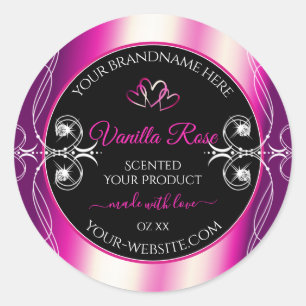 Roze Paarse onderzeese productlabels diamanten zwa Ronde Sticker