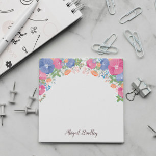 Roze Paarse Oranje bloemen - Naam toevoegen Post-it® Notes