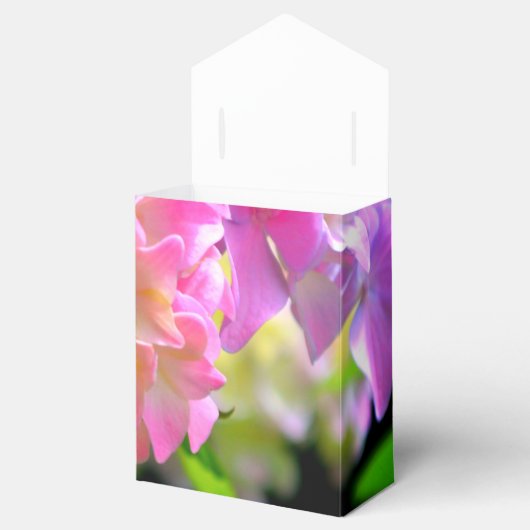 Roze paarse oranje hydrangeas bedankdoosjes (Geopend)