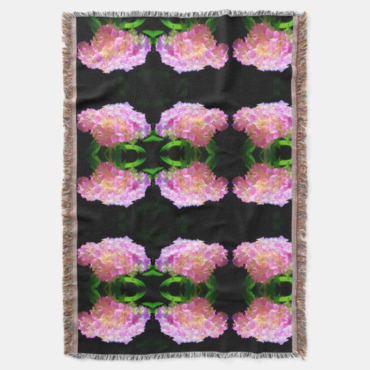 Roze paarse oranje hydrangeas deken (Voorkant Verticaal)