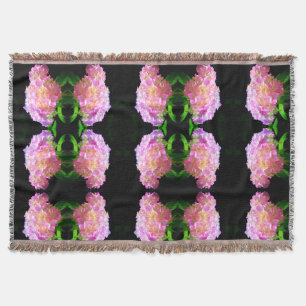 Roze paarse oranje hydrangeas deken