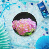 Roze paarse oranje hydrangeas papieren bordje (Feest)