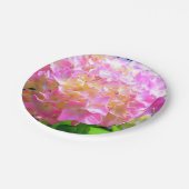 Roze paarse oranje hydrangeas papieren bordje (Gekanteld)
