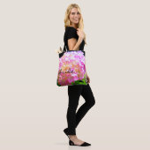 Roze paarse oranje hydrangeas tote bag (Op model)