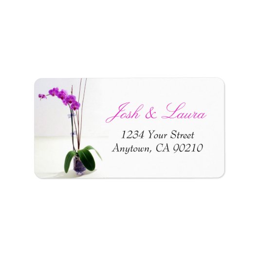 Roze Paarse orchidee Floral Return Address Labels (Voorkant)