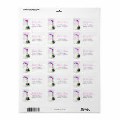 Roze Paarse orchidee Floral Return Address Labels (Full Sheet)