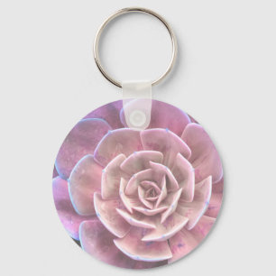 Roze Paarse Orchidee Plant Bloemendruk Sleutelhanger