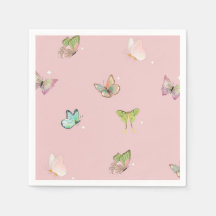 Roze Paarse Pastel Butterfly Girl Baby shower