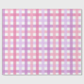 Roze Paarse Pastel Gingham Pattern Cadeaupapier (Vlak)