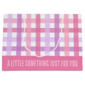 Roze Paarse pastel Modern Gingham Pattern Groot Cadeauzakje (Voorkant)
