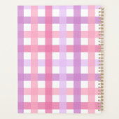 Roze Paarse pastel Monogram Gingham Pattern Planner (Achterkant)