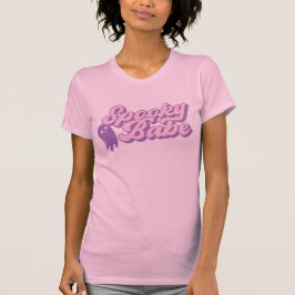 Roze & Paarse Pastel Spooky Babe Met Schattigee Ge T-shirt