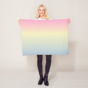 roze paarse pastelregenboog met de roze eenhoorn fleece deken