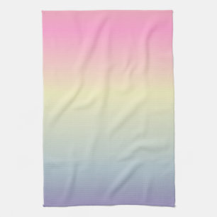 roze paarse pastelregenboog met de roze eenhoorn theedoek