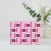  roze Paarse patchwork - Kantel design cadeaus Briefkaart (Staand voorkant)