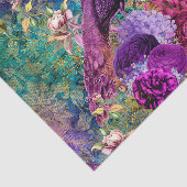 ROZE PAARSE PEACOCK BLOEMCOLLAGE DECOUPAGE TISSUEPAPIER (Detail)