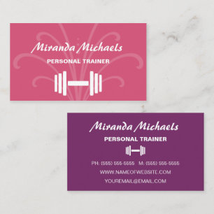 Roze Paarse Personal Trainer Visitekaartje