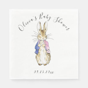 Roze Paarse Peter Rabbit Baby shower Servet
