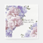 Roze Paarse pinda's Wedding Paper Napkins Servet (Voorkant)