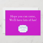 Roze Paarse polka dot Birthday Party Invitation Kaart (Achterkant)