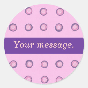Roze Paarse poolpunten, voeg je berichtstickers to Ronde Sticker