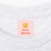 Roze & Paarse Princess Crown Girly Naam toevoegen Labels (Aangebracht)
