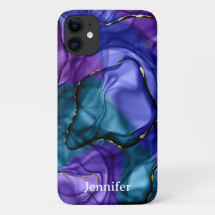 Roze paarse regenboog waterverf iPhone 11 hoesje