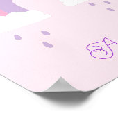 Roze Paarse regenboogregenachtige wolken Naam Poster (Hoek)