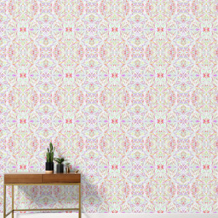 Roze Paarse rode groene elegante geometrische patr Behang