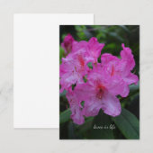 Roze Paarse Rododendron Notitiekaartje (Voorkant / Achterkant)