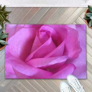 Roze paarse roos bloem close-up foto vet modern deurmat