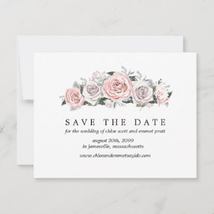 Roze Paarse Roos Sla de datum-Kaart op met foto te Save The Date