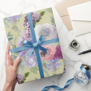 Roze Paarse Rozen Tuin Cadeaupapier