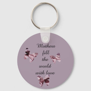 Roze Paarse Satin Butterflies Gezegde over moeders Sleutelhanger